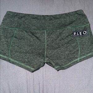 Fleo Heathered Green Athletic Shorts (3”)